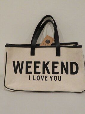 Santa Barbara Design Studio Weekend I Love You Canvas Tote Bag 20x11 Hold Everyt